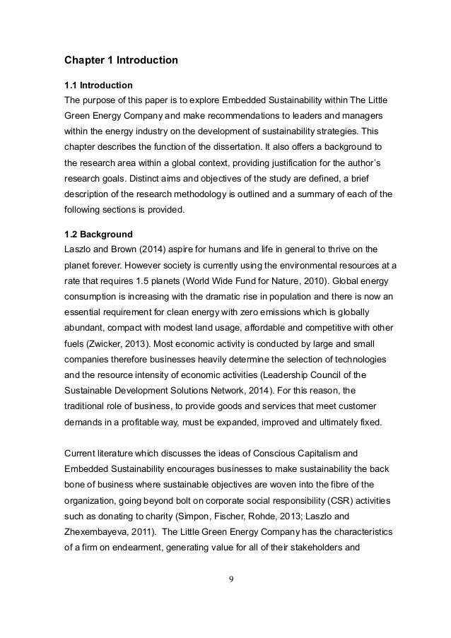 Dissertation about sustainability