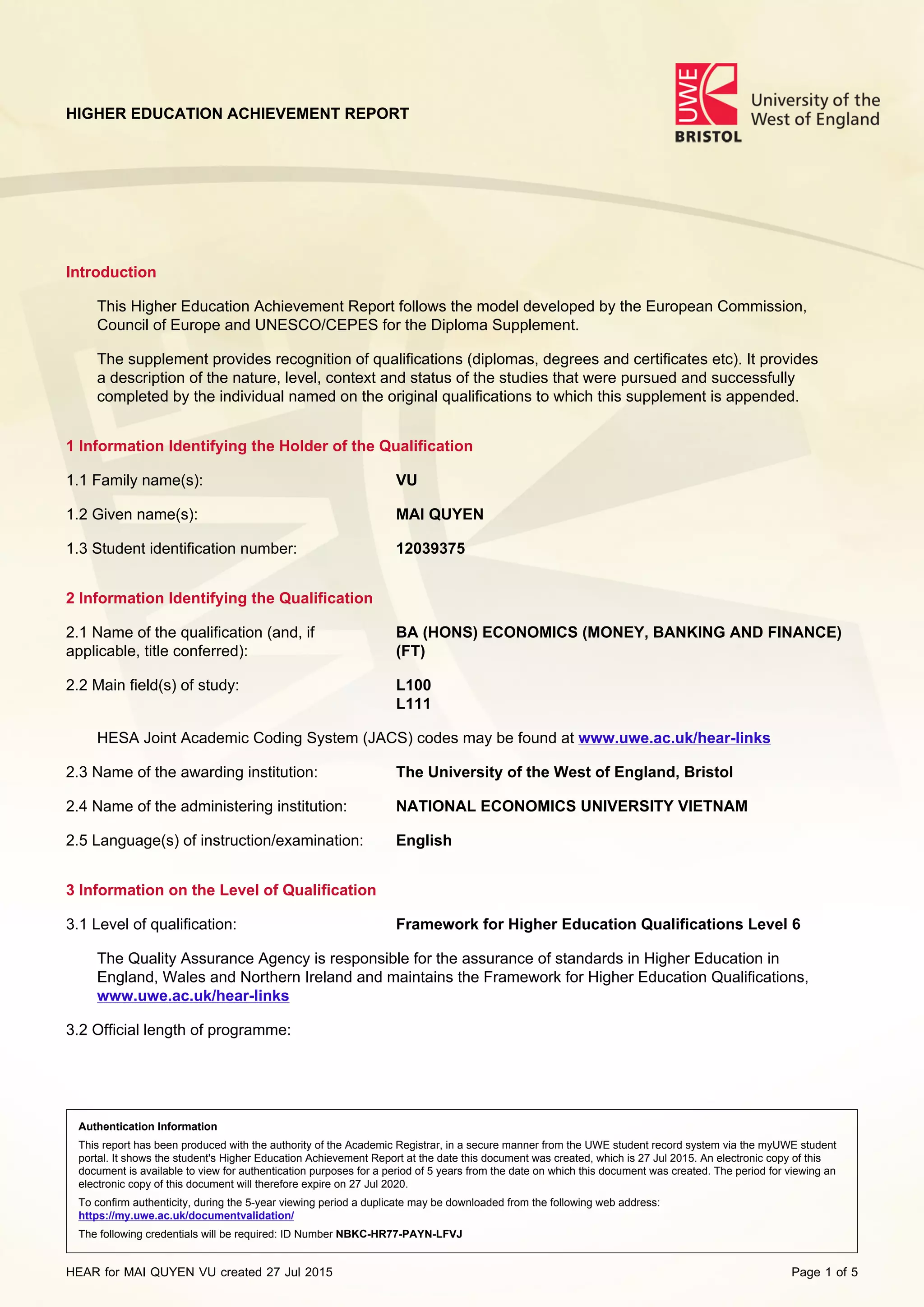Student Achivement File.pdf higher education achivement report | PDF