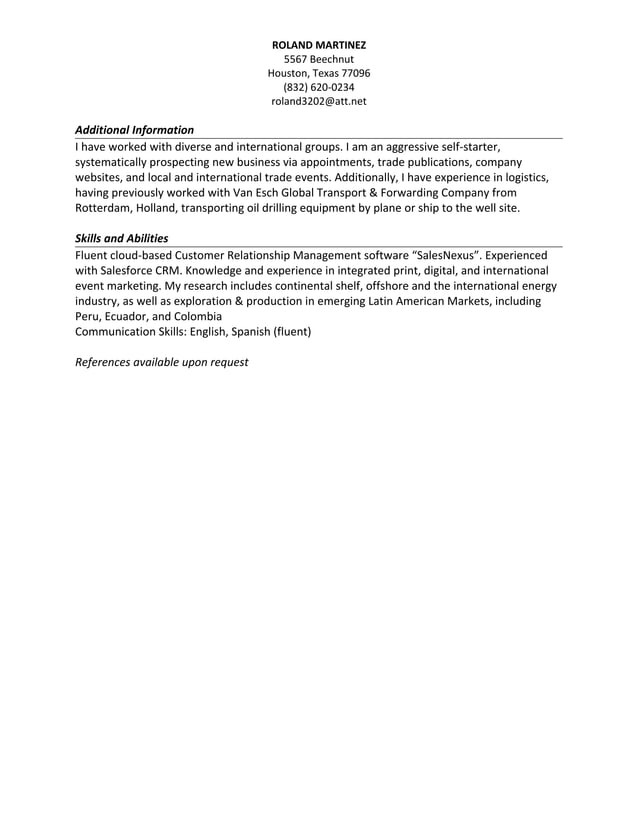 Roland Martinez Resume 12-01-14 | PDF