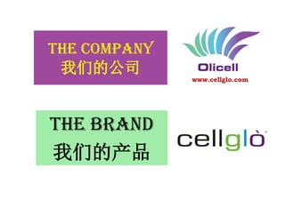 the company
我们的公司
the brand
我们的产品
www.cellglo.com
 