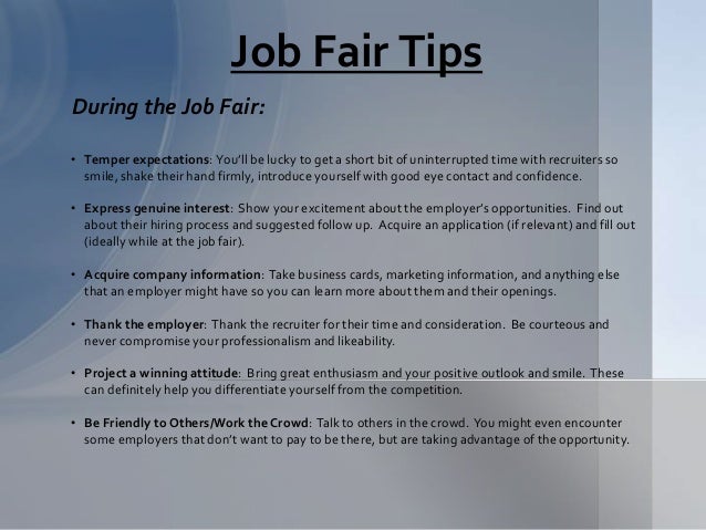 what to bring in job fair