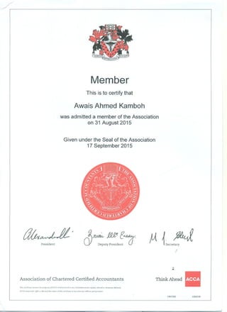 ACCA Certificate