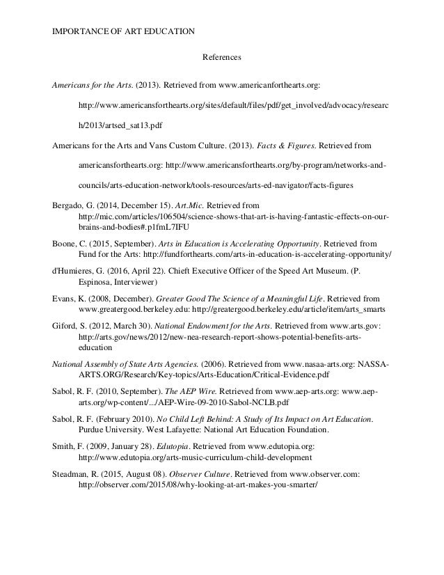 Why is art education important essay