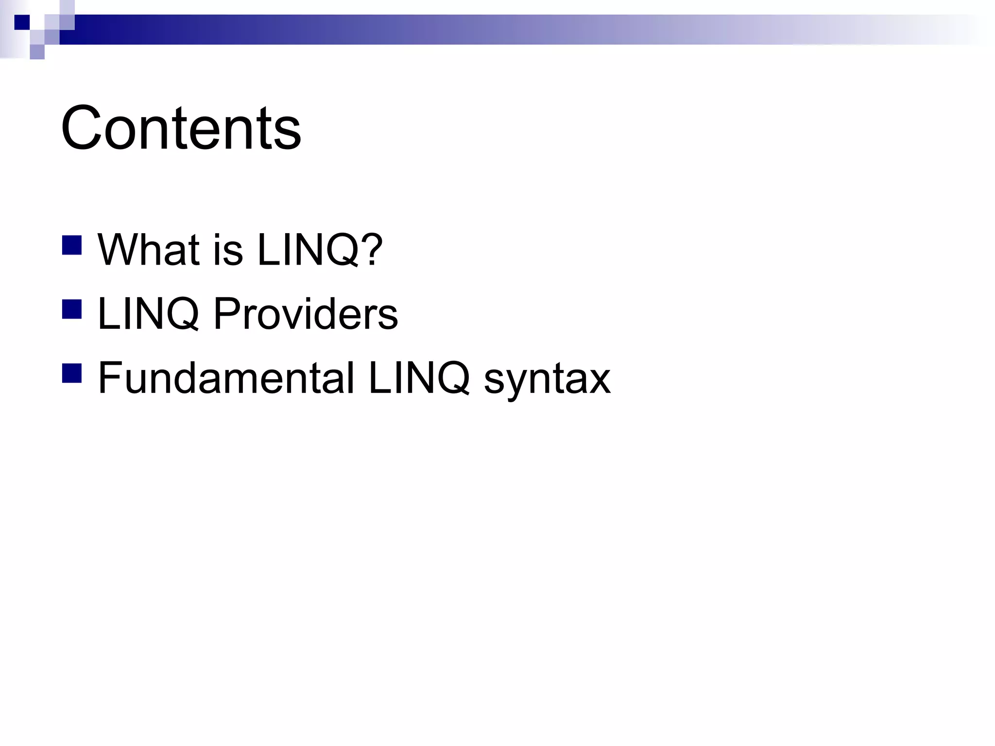 D4 Introduction to LINQ | PPT | Databases | Computer Software and ...