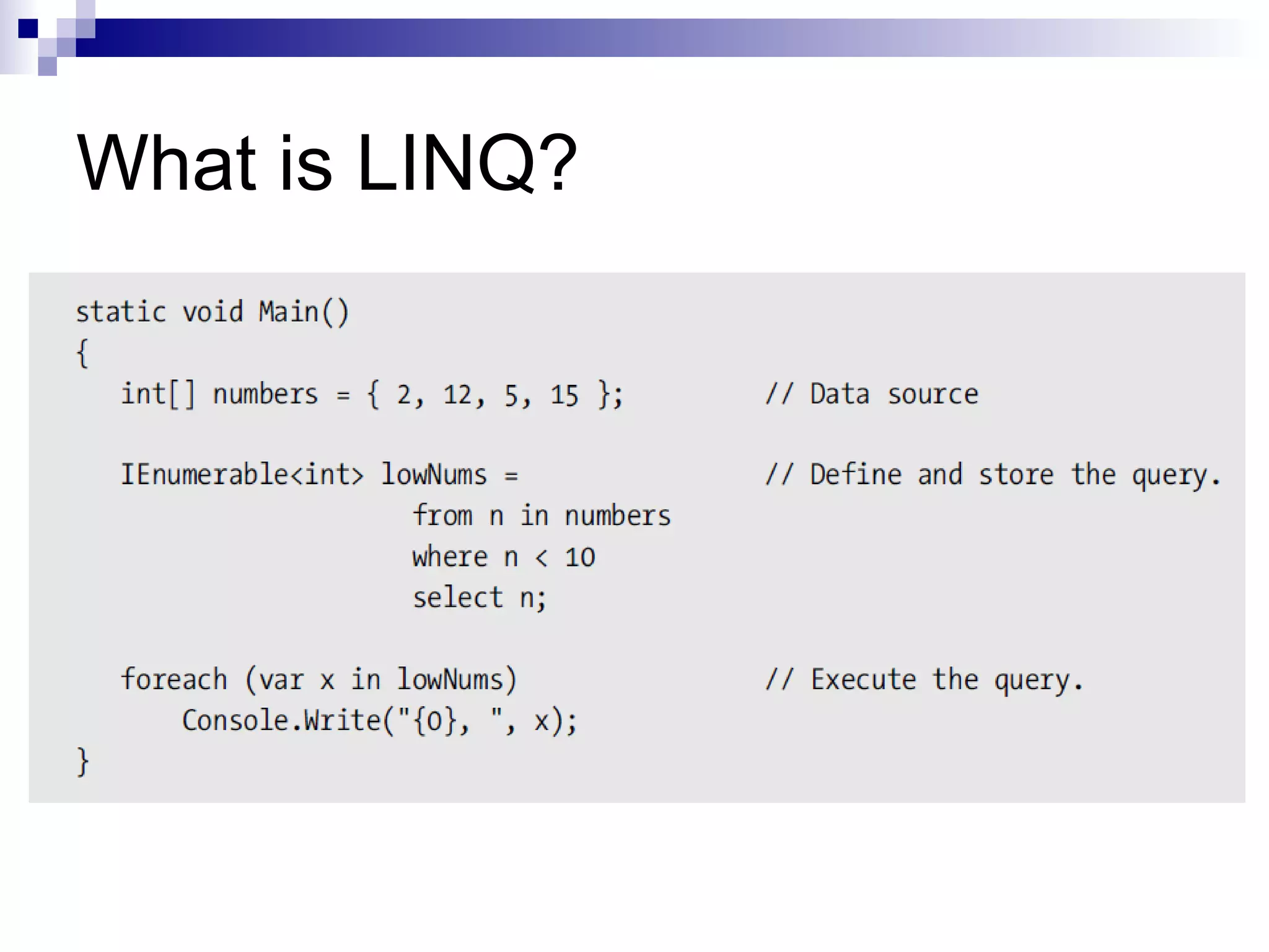 D4 Introduction to LINQ | PPT | Databases | Computer Software and ...