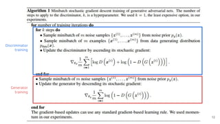 Discriminator
training
Generator
training
12
 