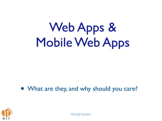 Mobile Web Apps Best Practices Presentation at Design4Mobile 2009