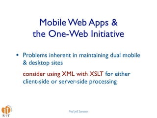 Mobile Web Apps Best Practices Presentation at Design4Mobile 2009