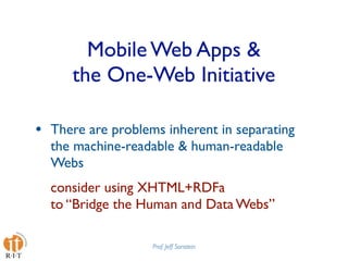 Mobile Web Apps Best Practices Presentation at Design4Mobile 2009