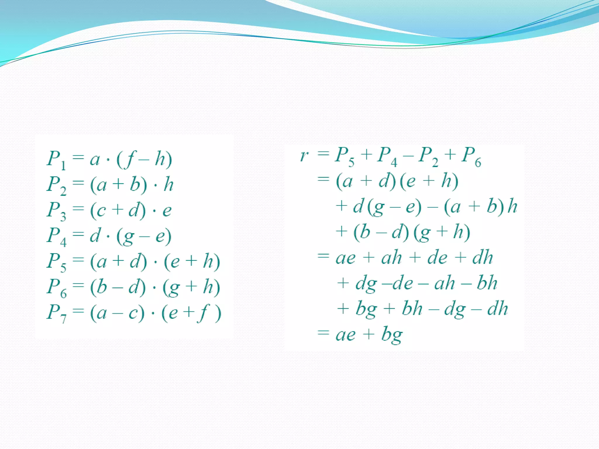 strassen matrix multiplication algorithm