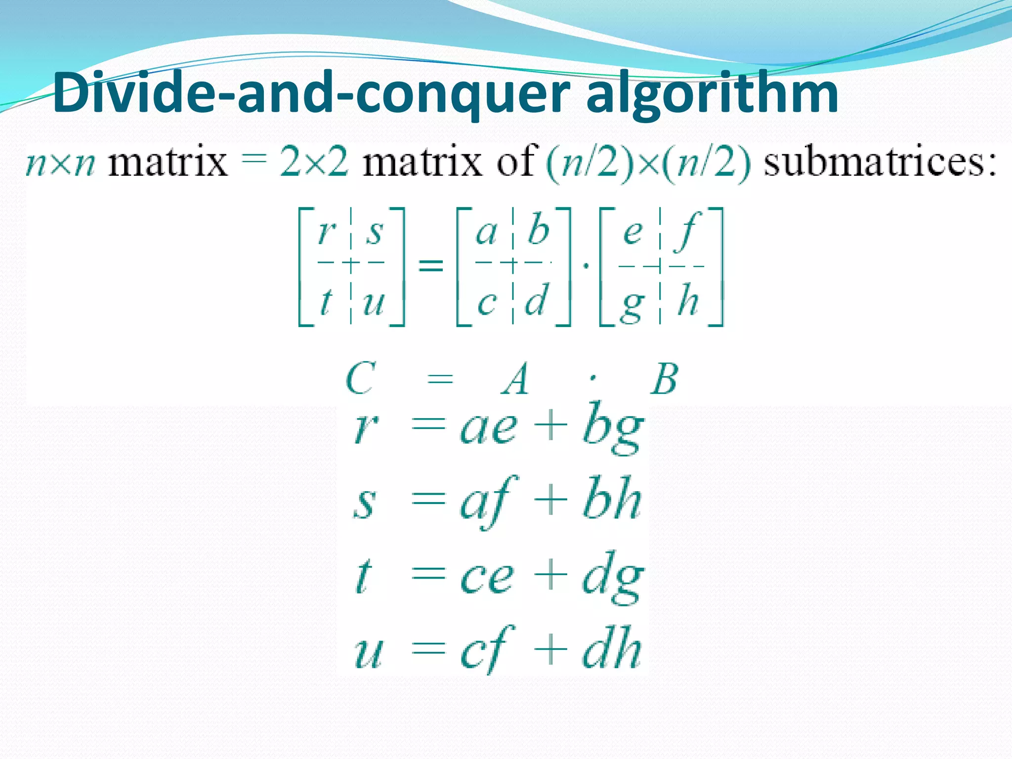 strassen matrix multiplication algorithm