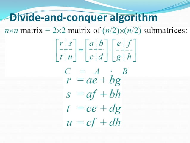 strassen matrix multiplication algorithm | PPT