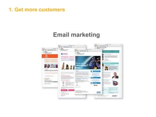 1. Get more customers
Email marketing
 