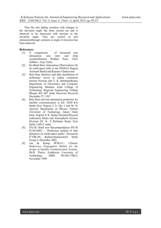 K.Kalyana Srinivas Int. Journal of Engineering Research and Applications www.ijera.com
ISSN : 2248-9622, Vol. 5, Issue 4, ...