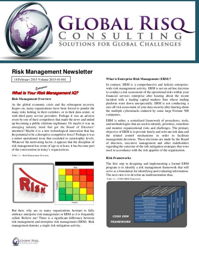 STRATEGIC RISK ADVISORY SOLUTIONS_Risk Management_Newsletter