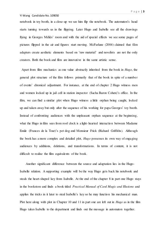Adaptations of film and literature essay