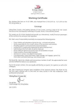 Working certificate_recommendation_Viking Cruises