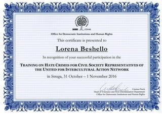 UNITED Certificate
