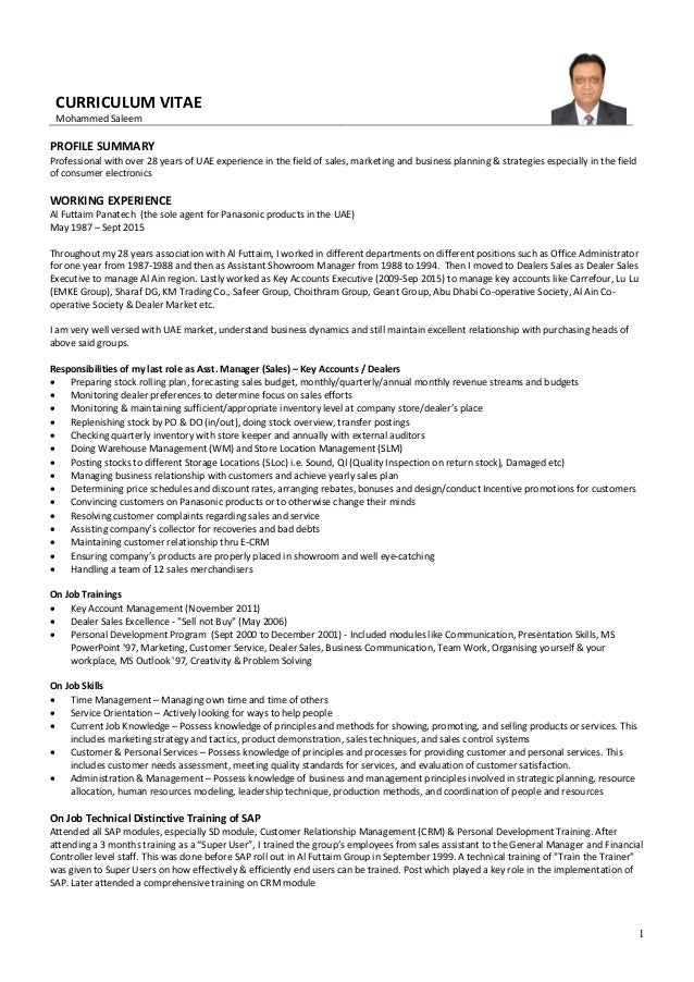 Cv Mohammed Saleem Pdf