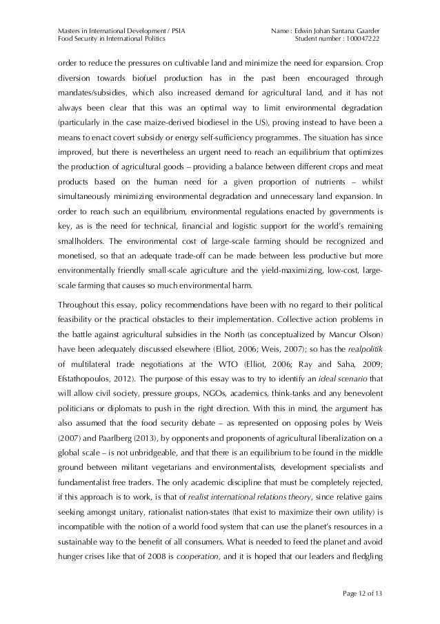 English Essay About Environment How To Write A Good Essay For High School also Persuasive Essay Topics High School Global Food Crisis Causes Consequences And Policy Recommendat Compare And Contrast Essay About High School And College