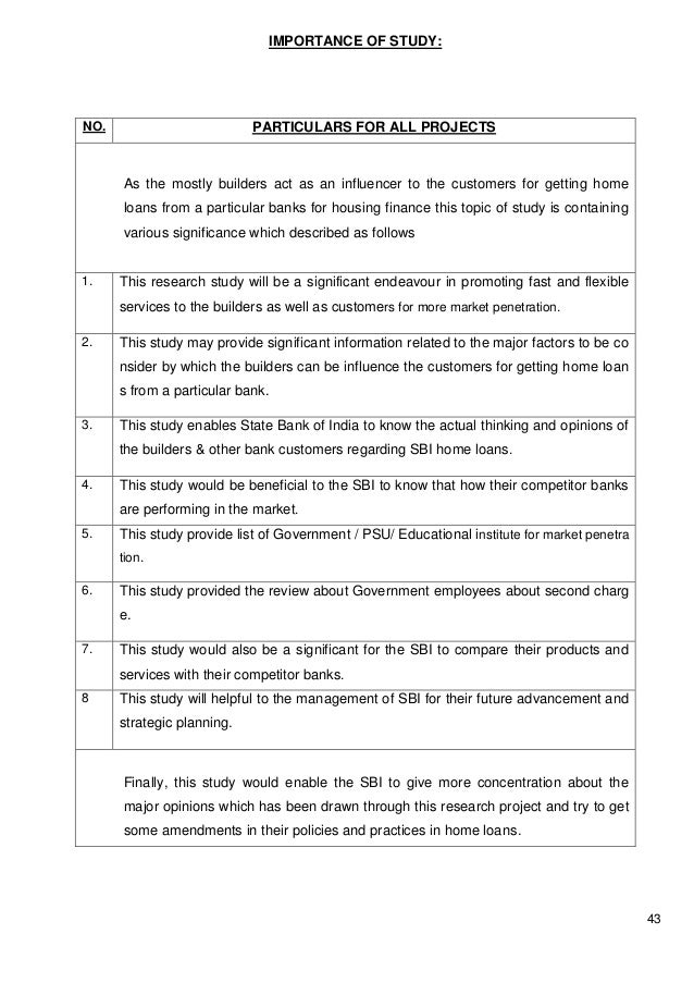 Project report on home loan of sbi Project report on home loan of sbi