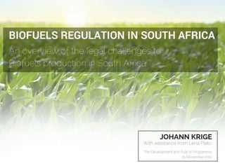JHKrige Biofuels regulation