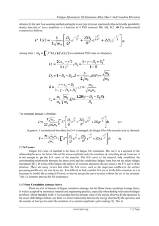 Fatigue Iife analysis of Aluminum Alloy Sheet Underrandom Vibration | PDF