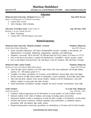 Grand Resume Marissa Hulshizer | PDF