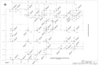 0 ISSUED FOR CONSTRUCTION 22/10/2013 BW
A ISSUED FOR APPROVAL 18/10/2013 BW
REV DESCRIPTION DATE BY
CUSTOMER:
DRAWN BY: DATE: (D/M/Y)
PROJECT:
DWG#
CANBIAN
BW 15/10/13
ROYAL NORTH CENTER
EM2
CHECKED BY:DATE: (D/M/Y)
IC3D
REV#
0HOLES: 13/16" Ø U.N.O.
PAINT: JOB#
1112
ALL STEEL CRAFT
PHONE: (780) 478-6668 FAX: (780) 478-6677
FABRICATORS LTD.
A
2
1
B C D E
5
4
3
F
6
412/
4
4
4412/
24'-1
4
44
412/412/
412/
3
3
7
4
7
25'-3
112/
112/
6'-5
9'-0
112/
112/
112/ 112/
1'-8
34'-9
3
1'-11
24'-8
1'-101'-10
30'-9
23'-0
11'-10
2- AB2
2- AB1
4- AB1
U
/S
B
PL
ELEV=
100'-1
SEE
D
ETAIL
5C
X2
X=
67'-4
Y=
79'-8
U
/S
B
PL
ELEV=
100'-1
SEE
D
ETAIL
5BX2
X=
48'-1
Y=
74'-11
U
/S
B
PL
ELEV=
99'-8
SEE
D
ETAIL
6A
X=
69'-3
Y=
50'-3
U
/S
B
PL
ELEV=
100'-1
SEE
D
ETAIL
5C
2
X=
69'-3
Y=
7'-7
U
/S
B
PL
ELEV=
100'-1
SEE
D
ETAIL
5C
X=
75'-8
Y=
60'-43
4/
U
/S
B
PL
ELEV=
100'-1
SEE
D
ETAIL
5C
X=
69'-3
Y=
60'-43
4/
U
/S
B
PL
ELEV=
100'-1
SEE
D
ETAIL
5B
X=
109'-3
Y=
74'-4
U
/S
B
PL
ELEV=
100'-1
SEE
D
ETAIL
5C
2
X=
109'-3
Y=
17'-7
U
/S
B
PL
ELEV=
99'-1
SEE
D
ETAIL
6A
X=
109'-3
Y=
25'-7
U
/S
B
PL
ELEV=
99'-1
SEE
D
ETAIL
6A
X=
109'-3
Y=
50'-3
U
/S
B
PL
ELEV=
100'-1
SEE
D
ETAIL
5BX2
X=
111'-1
Y=
74'-11
U
/S
B
PL
ELEV=
100'-1
SEE
D
ETAIL
5BX2
X=
107'-5
Y=
74'-11
U
/S
B
PL
ELEV=
100'-1
SEE
D
ETAIL
5B2
X=
23'-3
Y=
0'-7
22'-8
14'-8
10'-0
18'-0
725'-0
4- AB1 4- AB1
GRID LINE 6/A
(X=0 Y=0)
U
/S
B
PL
ELEV=
99'-1
SEE
D
ETAIL
6A
X=
23'-3
Y=
7'-7
U
/S
B
PL
ELEV=
100'-1
SEE
D
ETAIL
5C
2
X=
46'-3
Y=
7'-7
U
/S
B
PL
ELEV=
99'-1
SEE
D
ETAIL
6A
X=
46'-3
Y=
25'-7
U
/S
B
PL
ELEV=
99'-1
SEE
D
ETAIL
6A
X=
46'-3
Y=
50'-3
U
/S
B
PL
ELEV=
100'-1
SEE
D
ETAIL
5B2
X=
0'-7
Y=
25'-7
U
/S
B
PL
ELEV=
99'-1
SEE
D
ETAIL
6A
X=
23'-3
Y=
50'-3
U
/S
B
PL
ELEV=
99'-1
SEE
D
ETAIL
6A
X=
23'-3
Y=
25'-7
U
/S
B
PL
ELEV=
100'-1
SEE
D
ETAIL
5BX2
X=
0'-7
Y=
42'-3
U
/S
B
PL
ELEV=
100'-1
SEE
D
ETAIL
5BX2
X=
0'-7
Y=
50'-3
U
/S
B
PL
ELEV=
100'-1
SEE
D
ETAIL
5BX2
X=
8'-7
Y=
0'-7
U
/S
B
PL
ELEV=
100'-1
SEE
D
ETAIL
5C
X2
X=
0'-7
Y=
0'-7
U
/S
B
PL
ELEV=
100'-1
SEE
D
ETAIL
5C
2
X=
46'-3
Y=
0'-7
412/
412/
7 8'-0
412/ 412/
7'-08'-0
2- AB2
2- AB2
7
3
25'-3
44412/412/412/412/
16'-88'-0
2- AB2
2- AB2
2- AB1
3
3
4 4
4 4
44
4
4
4
4
7'-0
2- AB1
4- AB1
2- AB1
2- AB1
4 4
44
44
4 4
4 4
4 4
44
44
24'-8
4- AB1
4- AB1
5'-6
23'-3
19'-8
2- AB2
2- AB2
2- AB2 2- AB2
U
/S
B
PL
ELEV=
100'-1
SEE
D
ETAIL
5C
X2
X=
67'-4
Y=
74'-11
U
/S
B
PL
ELEV=
100'-1
SEE
D
ETAIL
5BX2
X=
44'-5
Y=
74'-11
U
/S
B
PL
ELEV=
100'-1
SEE
D
ETAIL
5BX
X=
23'-3
Y=
74'-11
U
/S
B
PL
ELEV=
100'-1
SEE
D
ETAIL
5BX2
X=
3'-7
Y=
81'-0
U
/S
B
PL
ELEV=
100'-1
SEE
D
ETAIL
5C
X2
X=
0'-7
Y=
81'-0
U
/S
B
PL
ELEV=
100'-1
SEE
D
ETAIL
5BX2
X=
23'-3
Y=
81'-0
412/
5'-310
412/
10
6'-1
412/ 412/
7 3'-0
2- AB2
3
412/
412/
412/
7
412/ 412/
412/ 412/
1'-10 1'-10
134/ 134/
8
412/412/
1'-75
6
412/ 412/
3
23'-0
21'-2 3'-8 19'-3
4- AB2
2- AB2
2- AB2
412/
72'-07'-5
412/
4- AB2
4- AB2 4- AB2
4- AB1
FORCONTINUATIONSEEDWGEM3
REF. DWG EM1
ENLARGED ANCHOR BOLT SETTING PLAN
U
/S
B
PL
ELEV=
100'-1
SEE
D
ETAIL
5BX2
X=
89'-3
Y=
15'-7
U
/S
B
PL
ELEV=
100'-1
SEE
D
ETAIL
5BX2
X=
83'-10
Y=
15'-7
U
/S
B
PL
ELEV=
99'-1
SEE
D
ETAIL
6AX
X=
89'-3
Y=
25'-7
U
/S
B
PL
ELEV=
99'-1
SEE
D
ETAIL
6AX
X=
69'-3
Y=
25'-7
U
/S
B
PL
ELEV=
99'-1
SEE
D
ETAIL
6A
X=
89'-3
Y=
50'-3
U
/S
B
PL
ELEV=
100'-1
SEE
D
ETAIL
5C
X2
X=
69'-3
Y=
15'-7
U
/S
B
PL
ELEV=
100'-1
SEE
D
ETAIL
5C
3
X=
75'-8
Y=
51'-43
4/
U
/S
B
PL
ELEV=
100'-1
SEE
D
ETAIL
5C
X=
69'-3
Y=
51'-43
4/
U
/S
B
PL
ELEV=
100'-1
SEE
D
ETAIL
5C
2
X=
109'-3
Y=
15'-7
4
412/412/412/
412/
14'-7 5'-5
78'-03
2- AB2 2- AB2
4
4
44412/412/
412/
4 4
112/
112/
112/ 112/
1'-134/
112/112/
112/112/
4- AB1
4- AB1
4- AB1
412/
4
4
4
4
4
4
3
SSPC-SP3, SHOP GREY PRIMER U/ N
2- AB1
2- AB1
412/412/
412/ 412/
44
4 4
4- AB1
20'-0
18'-2
4- AB1
2- AB2
2- AB2
U
/S
B
PL
ELEV=
100'-1
SEE
D
ETAIL
5B
X=
89'-3
Y=
74'-4
U
/S
B
PL
ELEV=
100'-1
SEE
D
ETAIL
5BX
X=
79'-2
Y=
74'-4
U
/S
B
PL
ELEV=
100'-1
SEE
D
ETAIL
5C
X2
X=
79'-2
Y=
79'-8
U
/S
B
PL
ELEV=
100'-1
SEE
D
ETAIL
5C
X2
X=
111'-3
Y=
79'-8
6'-5 3'-6
4
15'-114/
112/
112/
4
412/412/
134/134/
112/112/
4 4
410
2'-0
9'-8 3
1'-24'-9
412/
412/
3
3'-1110
9'-11
1'-2
20'-0
5'-4
10'-1
4- AB2
2- AB2
4- AB1
4- AB1
412/
412/
74'-9
74'-2
1'-8 4
412/ 412/
4 4
412/ 412/
3'-113
2'-0
3'-10
 