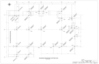 0 ISSUED FOR CONSTRUCTION 22/10/2013 BW
A ISSUED FOR APPROVAL 18/10/2013 BW
REV DESCRIPTION DATE BY
CUSTOMER:
DRAWN BY: DATE: (D/M/Y)
PROJECT:
DWG#
CANBIAN
BW 16/10/13
ROYAL NORTH CENTER
EM3
CHECKED BY:DATE: (D/M/Y)
IC3D
REV#
0HOLES: 13/16" Ø U.N.O.
PAINT: JOB#
1112
ALL STEEL CRAFT
PHONE: (780) 478-6668 FAX: (780) 478-6677
FABRICATORS LTD.
2
1
3
F G H J K
4
SSPC-SP3, SHOP GREY PRIMER U/ N
7
3'-2
24'-1
412/
25'-3
23'-0
15'-0
1'-101'-10
20'-812/
21'-0
ENLARGED ANCHOR BOLT SETTING PLAN
4- AB1
2- AB2
U
/S
B
PL
ELEV=
99'-1
SEE
D
ETAIL
6A
X=
155'-3
Y=
50'-3
U
/S
B
PL
ELEV=
100'-1
SEE
D
ETAIL
5B2
X=
155'-3
Y=
25'-7
U
/S
B
PL
ELEV=
100'-1
SEE
D
ETAIL
5BX2
X=
157'-3
Y=
79'-0
U
/S
B
PL
ELEV=
100'-1
SEE
D
ETAIL
5B
X=
178'-3
Y=
72'-5
U
/S
B
PL
ELEV=
100'-1
SEE
D
ETAIL
5BX2
X=
153'-3
Y=
79'-0
8'-024'-8
25'-3
2'-78'-0
2- AB1
2- AB1
4- AB1
2- AB1
FORCONTINUATIONSEEDWGEM2
SEE
D
ETAIL
6A
X=
109'-3
Y=
50'-3
SEE
D
ETAIL
6A
X=
109'-3
Y=
25'-7
SEE
D
ETAIL
5C
2
X=
109'-3
Y=
17'-7
SEE
D
ETAIL
5C
2
X=
109'-3
Y=
15'-7
U
/S
B
PL
ELEV=
99'-1
SEE
D
ETAIL
6A
X=
132'-3
Y=
50'-3
U
/S
B
PL
ELEV=
100'-1
SEE
D
ETAIL
5C
2
X=
132'-3
Y=
25'-7
U
/S
B
PL
ELEV=
100'-1
SEE
D
ETAIL
5C
2
X=
132'-3
Y=
17'-7
412/412/
412/ 412/
72'-0
4
4
4
4
7
10'-0
44
4 4
4
3
4
4
4 4 4
44
44
4 4
4 4
3'-6
23'-0 23'-0
21'-0 21'-0 4'-0
2- AB2
2- AB2
2- AB2
SEE
D
ETAIL
5C
X2
X=
111'-3
Y=
79'-8
SEE
D
ETAIL
5B
X=
109'-3
Y=
74'-4
SEE
D
ETAIL
5BX2
X=
107'-5
Y=
74'-11
SEE
D
ETAIL
5BX2
X=
111'-1
Y=
74'-11
U
/S
B
PL
ELEV=
100'-1
SEE
D
ETAIL
5C
X2
X=
132'-3
Y=
79'-0
U
/S
B
PL
ELEV=
100'-1
SEE
D
ETAIL
5C
X2
X=
132'-3
Y=
74'-11
74'-9
10
4'-2
74'-2
2'-0
3'-10
3
7
412/412/ 412/
3
412/
412/
412/
412/
4'-1
2'-02'-0
7
23'-8
718'-112/8'-0
1'-512/6'-612/
2- AB1
2- AB2
2- AB2
2- AB2 2- AB2
4- AB1
4- AB1
REF. DWG EM1
U
/S
B
PL
ELEV=
100'-1
SEE
D
ETAIL
5BX2
X=
170'-3
Y=
25'-7
U
/S
B
PL
ELEV=
99'-1
SEE
D
ETAIL
6A
X=
178'-3
Y=
50'-3
U
/S
B
PL
ELEV=
100'-1
SEE
D
ETAIL
5BX2
X=
178'-3
Y=
25'-7U
/S
B
PL
ELEV=
100'-1
SEE
D
ETAIL
5B
X=
199'-4
Y=
51'-81
2/U
/S
B
PL
ELEV=
100'-1
SEE
D
ETAIL
5C
X2
X=
201'-11
Y=
51'-81
2/
U
/S
B
PL
ELEV=
100'-1
SEE
D
ETAIL
5BX2
X=
201'-11
Y=
43'-81
2/
U
/S
B
PL
ELEV=
100'-1
SEE
D
ETAIL
5C
2
X=
201'-11
Y=
25'-7
412/ 412/
412/ 412/
8'-0
44
4 4
10
4
4
7
7
10
412/412/
44
412/
412/112/ 112/
2'-7 7
4 4
112/ 112/
4
112/112/
4
112/112/
4 4
3
4'-1
3'-310
2
24'-3
6'-7
3'-13'-6
3'-1
21'-1 3'-2
4- AB1 4- AB1
2- AB1
U
/S
B
PL
ELEV=
100'-1
SEE
D
ETAIL
5B2
X=
178'-3
Y=
79'-0
U
/S
B
PL
ELEV=
100'-1
SEE
D
ETAIL
5C
X=
199'-4
Y=
72'-5
 