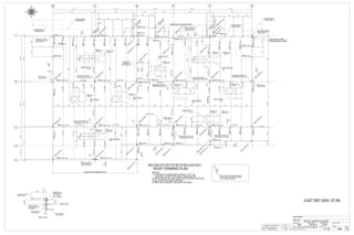 CUSTOMER:
DRAWN BY: DATE: (D/M/Y)
PROJECT:
DWG#
CANBIAN
BW 18/10/13
ROYAL NORTH CENTER
E4
CHECKED BY:DATE: (D/M/Y)
IC3D
REV#
0HOLES: 13/16" Ø U.N.O.
PAINT: SSPC-SP3,SHOP GREY PRIMER JOB#
1112
ALL STEEL CRAFT
PHONE: (780) 478-6668 FAX: (780) 478-6677
FABRICATORS LTD.
0 ISSUED FOR CONSTRUCTION 25/11/13
A ISSUED FOR APPROVAL 31/10/13
REV DESCRIPTION DATE BY
1
2
3
4
5
GFEDCB
A
E2
A
E2
127'-1"1/2
1
SECT. A / E4
CUST REF DWG: S7 R0
LOOSE DECK L LIN LENGTH= 46'-5 12/
2'-77'-1134/24'-814/24'-87
75'-75'-8
M3 LADDER
SEE DWG E14
A
E2
NOTES:
1) TOS ELEV & U/SIDE DECK ELEV= 127'-112/
U/NOTED "(-338/ )" FOR JOIST SHOE DEPTH
2) ROOF SLOPE & LOW POINT ELEV NOTED ON PLAN
3) ALL BOLTS 34/ A325 U/NOTED
4) SEE JOIST DWG'S FOR JOIST DETAILS
C
33
H
SS6X6X1
4/
C
32
H
SS5X5X3
16
/
HSS4X4X316/ POSTS
FOR CANOPY ABOVE
(SEE DWG E9)
12'-012/
36'-6
36'-6
12'-712/
5'-9
5'-1 1'-0
19'-3
5'-7
24'-8
8'-010'-0
24'-1
4'-9
25'-3
23'-0
DET. RTU-3
E11
F33 C4X4.5
( RTU-3 )
F30 C4X4.5
( RTU-9 )
F31 C4X4.5
( RTU-9 )
ELEVATOR
FRAME F8
SEE DWG E10
C
13
H
SS6X6X1
4/
C
11
H
SS5X5X3
8/
C
10
H
SS5X5X3
16
/
H
SS5X5X3
8/
(F7
)
B106W14X22
C
14
H
SS4X4X1
4/
C
23
H
SS4X4X1
4/
B106W14X22
C
58
H
SS4X4X1
4/
3'-4
5'-9
24'-8
25'-3
SLOPEDOWN
817'-11
8'-010'-0
C
3
H
SS6X6X1
4/
C
4
H
SS6X6X1
4/
B16W8X18
B34 W16X26 (-338/ )
B40 W14X22 (-338/ )
16"_OWSJ
1'-114/
5'-9
M3 LADDER
SEE DWG E14
C
5
H
SS6X6X1
4/
B20W8X18
B36 W16X26 (-338/ )
16"_OWSJ
B26 W14X22
1'-614/
1'-614/
5'-05'-0
SLOPEDOWN
SLOPE DOWNSLOPE DOWN
ROOF lLOW POINT -1 14/
U/S DECK EL= 127'-0 14/
DET. RTU-10
E11
F29 C4X4.5
( RTU-10 )
F32 C4X4.5
( RTU-10 )
TJ
TJ
TJ
B
E2
16"_OWSJ
C
8
H
SS6X6X1
4/
C
7
H
SS5X5X3
16
/
M2 LOOSE DECK
L4X4X14/ FIELD CUT
& WELD TO SUIT
16"_OWSJ
16"_OWSJ
16"_OWSJ
B52 W14X22 (-338/ )
B34 W16X26 (-338/ )
16"_OWSJ
16"_OWSJ
12'-712/
5'-9
DET. RTU-2
E11
DET. RTU-9
E11
F28 C4X4.5
( RTU-2 )
TJ
ROOF lLOW POINT -3
U/S DECK EL= 126'-10 12/
C
9
H
SS6X6X1
4/
16"_OWSJ
16"_OWSJ
16"_OWSJ
B49 W16X26 (-338/ )
16"_OWSJ
16"_OWSJ
16"_OWSJ
3'-012/
5'-9 5'-9
1'-614/
1'-614/
SLOPEDOWN
SLOPE DOWN
3'-4
3'-012/
5'-9 5'-9
SLOPE DOWN
21'-2
23'-0
CANOPY ABOVE
SEE DWG E9
5'-8
7
CANOPY BELOW
SEE DWG E8
B24W14X22
HSS4X4X316/ POSTS
FOR CANOPY ABOVE
(SEE DWG E9)
B27W14X22
B30 W14X22
B25 W14X22
5'-0 5'-0 5'-0
1'-10
3'-8
F5
C
O
L
BEN
T
H
SS5X5X3
8/
H
SS5X5X3
8/
(F5
)
B43W14X22
B35W14X22
B35W14X22
W14X22
B54W14X22
B53W14X22
B44W14X22
B48 W14X22
3'-03'-012/
1'-614/
1'-614/
12'-012/
7'-0
6'-8
SLOPEDOWN
DET. RTU-13
E11
DET. RTU-4
E11
F38 C4X4.5
( RTU-13 )
F36 C4X4.5
( RTU-13 )
SEE DWG E2 FOR TYP SECTIONS & DETAILS
ROOF lLOW POINT -3
U/S DECK EL= 126'-10 12/
M7 LADDER
SEE DWG E14
ROOF FRAMING PLAN
C
19
H
SS5X5X3
8/
C
20
H
SS5X5X3
8/
B88 W16X26 B118 W8X18B103 W8X18
A
E2
A
E2
B60W8X18
ROOF HATCH
TJ
C
12
H
SS6X6X3
8/
B86W8X10
B63W16X26
B93 W14X22 (-338/ )
B86W8X10
SLOPEDOWN
SLOPE DOWN
ROOF lLOW POINT - 78/
U/S DECK EL= 127'-0 58/
TJ
C
21
H
SS6X6X3
8/
B93 W14X22 (-338/ )
B179W16X26
B114W8X10
6'-02'-2
6'-8
SLOPE DOWN
DET. RTU-11
E11
F34 C4X4.5
( RTU-11 )
TJ
TJ
ROOF lLOW POINT -3
U/S DECK EL= 126'-10 12/
C
22
H
SS6X6X1
4/
16"_OWSJ
16"_OWSJ
B82 W8X10
B95 W16X26 (-338/ )
B121 W16X26 (-338/ )
16"_OWSJ
16"_OWSJ
16"_OWSJ
F8
H
SS5X5X3
16
/
W8X10
W8X18
W8X18
W8X18
W8X18
6'-8 6'-8
3'-6
3'-4
6'-8
F35 C4X4.5
( RTU-4 )
SLOPEDOWN
72'-0
SLOPEDOWN
SLOPE DOWNSLOPE DOWN
B130W8X10
ROOF lLOW POINT - 34/
U/S DECK EL= 127'-0 34/
TJ
C
E2
A
E2
C
27
H
SS6X6X1
4/
C
31
H
SS5X5X3
16
/
C
26
H
SS5X5X3
16
/
C
25
H
SS5X5X3
16
/
B133 W8X18
B136 W16X26 (-338/ )
B126W8X10
B130W8X10
B181W8X10
B125 W8X18
B180W8X10
B143W8X18
7'-0
5'-9
DET. RTU-12
E11
F39 C4X4.5
( RTU-12 )
DET. RTU-5
E11
F40 C4X4.5
( RTU-5 )
TJ
C
28
H
SS6X6X1
4/
B134 W16X26 (-338/ )
16"_OWSJ
16"_OWSJ
16"_OWSJ
16"_OWSJ
16"_OWSJ
B145W8X18
B140 W14X22
6'-8 5'-9
SLOPEDOWNSLOPEDOWN
3'-4
SLOPEDOWN
F37 C4X4.5
( RTU-12 )
3'-4
5'-9 5'-9
ROOF lLOW POINT -3
U/S DECK EL= 126'-10 12/
18'-2
LOOSE DECK L LIN LENGTH= 28'-2 18/
20'-0
M2 LOOSE DECK
L4X4X14/ FIELD CUT
& WELD TO SUIT
B131W14X22
B131W14X22
B138 W14X22
16"_OWSJ
W14X22
B147W14X22
B141 W14X22
1'-11 6'-5 3'-6
3'-105'-4
4'-2
11'-10 10'-1
1'-2
20'-0
F7
C
O
L
BEN
T
H
SS5X5X3
8/
F9
C
O
L
BEN
T
H
SS5X5X3
8/
H
SS5X5X3
8/
(F9
)
C
24
H
SS5X5X3
16
/
B66W14X22
B85W14X22
B57 W8X10
B72 W8X10
B123 W14X22 (-338/ )
16"_OWSJ
16"_OWSJ
B100 W14X22 (-338/ )
B89 W8X10
B77 W14X22
1'-1 5'-1 5'-0 5'-0 5'-0
3'-8 21'-2
3'-107
1'-10
23'-0
CANOPY ABOVE
SEE DWG E9
C
E2
C
30
H
SS5X5X3
8/
C
29
H
SS5X5X3
16
/
F11
C
O
L
BEN
T
H
SS5X5X3
8/
H
SS5X5X3
8/
(F11
)
B139W14X22
FIELD NOTE: THIS
CONN ON WEST SIDE
CANOPY BELOW
SEE DWG E8
1012/
3
2'-6 7
1012/
EL. +128'-0
HSS4X4X316/
SHOP WELDED
TO BEAM
DECK L4X4X14/
SHOP WELDED
TO BEAM
SEE PLAN FOR
SIZE & MARK
SEE PLAN FOR
SIZE & MARK
CANOPY FRAMING
SEE DWG Exx
 
