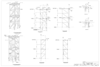 CUSTOMER:
DRAWN BY: DATE: (D/M/Y)
PROJECT:
DWG#
CANBIAN
BW 30/10/13
ROYAL NORTH CENTER
E10
CHECKED BY:DATE: (D/M/Y)
IC3D
REV#
0HOLES: 13/16" Ø U.N.O.
PAINT: SSPC-SP3,SHOP GREY PRIMER JOB#
1112
ALL STEEL CRAFT
PHONE: (780) 478-6668 FAX: (780) 478-6677
FABRICATORS LTD.
0 ISSUED FOR CONSTRUCTION 25/11/13
A ISSUED FOR APPROVAL 31/10/13
REV DESCRIPTION DATE BY
ELEVATOR FRAME ISOMETRIC
(LOOKING SOUTH-EAST)
ELEVATOR FRAME ISOMETRIC
(LOOKING NORTH-EAST)
127'-1"1/2
113'-8
100'-0
2
EAST ELEVATION
(LOOKING WEST)
DET. A
127'-1"1/2
113'-8
100'-0
2
WEST ELEVATION
(LOOKING WEST)
DET. B
127'-1"1/2
113'-8
100'-0
D
NORTH ELEVATION
(LOOKING NORTH)
127'-1"1/2
113'-8
100'-0
D
SOUTH ELEVATION
(LOOKING NORTH)
113'-8
2
DETAIL A / E10
113'-8
2
DETAIL B / E10
HSS5X5X38/
TYP U/NOTED
TOS EL. 127'-078/
EAST
W8X18
W8X18
W8X18
F8HSS5X5X316/
HSS5X5X316/
W8X18
W8X18
W8X18
SOUTH
HSS5X5X316/
HSS5X5X316/
TOS EL. 127'-0916/
TOS EL. 127'-112/
TOS EL. 127'-112/
W8X18
W8X18
W8X10
TOS EL. 127'-112/
M6 LADDER
SEE DWG E14
WESTNORTH
HSS5X5X316/
HSS5X5X316/
HSS5X5X316/
F8HSS5X5X316/
F34 C4X4.5
( RTU-14 )
SEE DWG E11
TOS EL. 127'-078/
TOS EL. 127'-112/
TOS EL. 127'-0916/
W8X18
W8X18
W8X18
W8X18
W8X10
W8X18
W8X18
W8X18
W8X18
5'-3
9'-0
5'-3
8'-10
13'-512/
F34 C4X4.5
DET. A
W8X18
EL.+127'-01116/
B83 W8X10
B94 W18X40B84 W8X10
3'-4
434/
6
8'-65'-2
13'-8
2- 12/ x5 WEDGE BOLTS
POWER FASTERNERS OR EQUIV.
3 GA 312/ EMBEDMENT
58/
W8X18
EL.+127'-078/
B85 W14X22
5
338/
5
338/
1'-134/
(SIM.)
B82 W8X10
B95 W16X26
6
6'-1112/
DET. B
6'-812/6'-4716/7'-1116/
W8X18
W8X18
B65 W8X18
B66 W14X22
HSS6X6X14/C13
(SIM.)
B33 W18X40
B49 W16X26
6
58/
EL.+127'-078/
F8HSS5X5X316/
W8X18
W8X18
6'-4716/
78/
W8X18
EL.+127'-058/
6'-812/6'-1112/
6
7'-1116/
6'-5
W8X18
1'-134/
212/ 834/
338/
3212/
HSS5X5X316/
W18X40 B94
W8X10 B83
3212/
212/ 534/
1'-134/
W8X10 STUB
HSS6X6X14/ C13
 