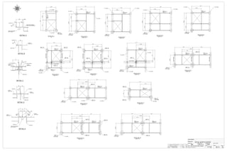 CUSTOMER:
DRAWN BY: DATE: (D/M/Y)
PROJECT:
DWG#
CANBIAN
BW 25/11/13
ROYAL NORTH CENTER
E11
CHECKED BY:DATE: (D/M/Y)
IC3D
REV#
0HOLES: 13/16" Ø U.N.O.
PAINT: SSPC-SP3,SHOP GREY PRIMER JOB#
1112
ALL STEEL CRAFT
PHONE: (780) 478-6668 FAX: (780) 478-6677
FABRICATORS LTD.
0 ISSUED FOR CONSTRUCTION 29/11/13 ISSU
A ISSUED FOR APPROVAL 25/11/13 BW
REV DESCRIPTION DATE BY
5'-612/
63'-4
3'-012/
5'-11
DET. C
DET. A
(TYP U/N)
F43 C4X4.5
( RTU-8 )
18"_OWSJ
18"_OWSJ
18"_OWSJ 18"_OWSJ
B167 W16X36
F46 C4X4.5
( RTU-8 )
DETAIL RTU-8
(DWG. E3 )
3'-012/
3'-42'-212/
6'-2
DET. A
(TYP U/N)
16"_OWSJ
16"_OWSJ
F27C4X4.5
(RTU-1)
DETAIL RTU-1
E3
5'-612/
63'-4
3'-012/
4'-6
DET. C
DET. B
DET. BDET. B
DET. A
(TYP U/N)
F41 C4X4.5
( RTU-6 )
B150W14X22
B155W14X22
18"_OWSJ
B154 W18X40
18"_OWSJ
F44 C4X4.5
( RTU-6 )
DETAIL RTU-6
(DWG. E3 )
5'-612/
63'-4
3'-012/
5'-9
DET. A
(TYP U/N)
DET. C DET. B
DET. B
DET. B
B159 W16X36
18"_OWSJ
18"_OWSJ
B157W14X22
B157W14X22
F42 C4X4.5
( RTU-7 )
F45 C4X4.5
( RTU-7 )
DETAIL RTU-7
(DWG. E3 )
5'-612/3'-012/
6'-8 5'-9
3'-4
DET. A
(TYP U/N)
DET. E
DET. E
F36 C4X4.5
( RTU-13 )
F38 C4X4.5
( RTU-13 )
DETAIL RTU-13
(DWG. E4 )
5'-612/
3'-012/
3'-4
6'-8 5'-9
DET. B
DET. B
DET. D
DET. DDET. A
(TYP U/N)
F39 C4X4.5
( RTU-12 )
F37 C4X4.5
( RTU-12 )
16"_OWSJ
B106W14X22
B131W14X22
DETAIL RTU-12
(DWG. E4 )
5'-612/
2'-212/3'-4
3'-012/
6'-8
DET. A
(TYP U/N)
16"_OWSJ
16"_OWSJ
F35 C4X4.5
( RTU-4 )
DETAIL RTU-4
(DWG. E4 )
5'-612/
2'-212/3'-4
3'-012/
5'-9
DET. A
(TYP U/N)
F40 C4X4.5
( RTU-5 )
16"_OWSJ16"_OWSJ
DETAIL RTU-5
(DWG. E4 )
3'-6
6'-11
2'-2
DET. A
(TYP U/N)
DET. B
DET. B
F8W8X18
16"_OWSJ
F34 C4X4.5
( RTU-11 )
DETAIL RTU-11
(DWG. E4 )
3'-012/
5'-612/
3'-4
5'-9 5'-9
DET. E
DET. E
DET. A
(TYP U/N)
16"_OWSJ
F32 C4X4.5
( RTU-10 )
F29 C4X4.5
( RTU-10 )
16"_OWSJ
16"_OWSJ
DETAIL RTU-10
(DWG. E4 )
5'-612/
3'-42'-212/
3'-012/
5'-9
DET. A
(TYP U/N)
16"_OWSJ 16"_OWSJ
F33 C4X4.5
( RTU-3 )
DETAIL RTU-3
(DWG. E4 )
3'-012/
5'-612/
3'-4
5'-9 5'-9
DET. D
DET. DDET. B
(TYP U/N)
B44W14X22
F31 C4X4.5
( RTU-9 )
F30 C4X4.5
( RTU-9 )
B35W14X22
B43W14X22
DETAIL RTU-9
(DWG. E4 )
3'-012/
5'-612/
3'-42'-212/
5'-9
F28 C4X4.5
( RTU-2 )
DET. A
(TYP U/N)
16"_OWSJ
16"_OWSJ
DETAIL RTU-2
(DWG. E4 )
6
14/ 14/
TYP
C4X4.5
SEE PLAN C4X4.5
SEE PLAN
2- L2-12/ X2-12/ X516/ 2- L2-12/ X2-12/ X516/
SEE PLAN
DETAIL C
21116/ 4516/
614/ 1316/
C4X4.5 RTU FRAME
SEE PLAN FOR MARKS
JOIST TOP CHORD
(BY OTHERS)
14/
L7X4X38/ x 5
DETAIL A
312/
C4X4.5
SEE PLAN
SEE PLAN
L5X5X38/ x 5
14/
DETAIL B
312/ 312/
14/
C4X4.5
SEE PLAN
C4X4.5
SEE PLAN
L5X3X38/L5X3X38/
SEE PLAN
DETAIL D
4 4
318/ 318/
516/
60°
PP
14/
14/
14/
14/
L6X4X38/
L6X4X38/
C4X4.5
SEE PLANC4X4.5
SEE PLAN
JOIST TOP CHORD
(BY OTHERS)
DETAIL E
 