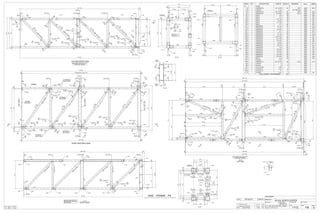 QTY. SITE BOLTS LENGTH
GRID LOC REF DWGQTY
D/2-1 E21
0 ISSUED TO SHOP 15/11/13 BW
A ISSUED FOR APPROVAL 31/10/13 BW
REV DESCRIPTION DATE BY
ONE - FRAME - F8 CUSTOMER:
DRAWN BY: DATE: (D/M/Y)
PROJECT:
DWG#
CANBIAN
30/10/13
ROYAL NORTH CENTER
F8
CHECKED BY:DATE: (D/M/Y)
REV#
0HOLES: 13/16" Ø U.N.O.
PAINT: SSPC-SP3,SHOP GREY PRIMER JOB#
1112
ALL STEEL CRAFT
PHONE: (780) 478-6668 FAX: (780) 478-6677
FABRICATORS LTD.
MARK QTY DESCRIPTION LENGTH WEIGHT REMARKS MATL ABM#
F8 1
F8 1 HSS5X5X3/16 26'-11 9/16" 301 CS1E 350W
0FRAME
Z243
L39 1 L4X4X3/8 4 1/2" 4 CUT ONE LEG 300W
L44 1 HSS5X5X3/16 26'-11 9/16" 301 CS1E 350W Z242
L45 1 HSS5X5X3/16 26'-10 5/8" 300 CS1E 350W Z108
L81 1 W8X18 6'-0" 109 350W Z98
L95 1 W8X18 8'-7" 156 350W Z86
L165 1 W8X18 6'-0 1/16" 109 350W Z101
L166 1 W8X18 6'-0 1/8" 109 350W Z101
L167 1 W8X10 8'-11 3/4" 91 350W Z89
L182 3 W8X18 8'-7" 467 350W Z86
L217 1 HSS5X5X3/8 9'-1 1/4" 191 350W Z114
L218 1 HSS5X5X3/8 8'-1 3/4" 171 350W Z109
L219 1 HSS5X5X3/8 8'-3 5/16" 174 350W Z113
L221 4 HSS5X5X3/8 8'-7" 722 350W Z84
L222 2 HSS5X5X3/8 8'-7 1/2" 363 350W Z110
L223 1 HSS5X5X3/8 8'-2 1/8" 172 350W Z109
L224 1 HSS5X5X3/8 10'-6 13/16" 222 350W Z87
L225 1 HSS5X5X3/8 10'-7 1/16" 223 350W Z88
L226 1 HSS5X5X3/8 10'-6 3/16" 221 350W Z85
L227 1 HSS5X5X3/8 9'-2 3/4" 194 350W Z112
L228 1 HSS5X5X3/8 9'-6 1/2" 201 350W Z111
L229 1 HSS5X5X3/8 10'-6 1/8" 221 350W Z83
L235 4 HSS5X5X3/8 6'-0" 505 350W Z96
L236 2 HSS5X5X3/8 8'-6 3/16" 358 350W Z95
L237 1 HSS5X5X3/8 8'-7 9/16" 181 350W Z102
L238 2 HSS5X5X3/8 8'-7 3/16" 362 350W Z99
L239 2 HSS5X5X3/8 8'-6 7/16" 359 350W Z97
L240 1 HSS5X5X3/8 8'-6 15/16" 180 350W Z100
L430 1 W8X18 6'-0" 109 350W Z98
L431 1 L4X3X3/8 5 1/2" 4 300W
L480 1 HSS5X5X3/16 26'-10 15/16 300 CS1E 350W Z115
P44 2 PL3/8"X4" 9" 8 350W
P49 6 PL3/8"X4" 6" 15 350W
P57 4 PL3/16"X4 5/8" 4 5/8" 5 350W
P107 3 PL3/4"X8 1/2" 8 1/2" 42 350W
P108 1 PL3/4"X8 1/2" 11" 17 350W
P110 1 PL3/8"X6" 9 1/4" 6 350W Z22
TOTAL WEIGHT THIS DRAWING 7473
212/8'-7212/
414/
34/
34/
9'-0
33
16
/
AA
60°
PP
EL.+100'-1
F8 North
P44
P49
L182
L225
(10'-71
16
/
)
L221
L224
(10'-613
16
/
)
L221
L229
(10'-61
8/)
26'-11916/ 316/
HSS5X5X316/ x 26'-11916/
212/
27'-012/
212/
3 26'-614/ 3
13'-034/RD 3 26'-234/
TYP WELD
W8 TO HSS
TYP WELDS
HSS TO HSS
A
A
TYP WELD
HSS TO W8
TYP WELD
HSS TO HSS
14/
14/
L165EL.+113'-8
L166
TYP 4 COL'S
CUT SQ
P57
P57
14/
14/
14/
14/
TYP
14/
14/
B/E
14/
B/E
14/
14/
TYP
38/ (14/ )
54°
PP
B/E
12/ (14/ )
36°
PP
B/E
38/ (14/ )
55°
PP
B/E
12/ (14/ )
35°
PP
B/E
14/
TYP
38/ (14/ )
45°
PP, BS
(TYP)
(38/ )
BS
(TYP)
(14/ )
BS
(TYP)
12/ (14/ )
35°
PP
B/E
38/ (14/ )
55°
PP
B/E
(14/ )
BS
(TYP)
12/ (14/ )
35°
PP
38/ (14/ )
55°
PP
B/E
EL.+127'-112/
FRONT VIEW (WEST SIDE)
E
E
D
D
P49
P49
L44
L182
L226
(10'-63
16
/
)
1 13
16
/
9
16
/
6'-61116/ 13'-2316/ 4116/ 19'-101116/
13'-614/
12
9
12
8916/
12
81316/
12
814/
212/
6
1
2/
11
2/
4
212/
13
16
/
9
16
/
45
16
/
13
8/
23
8/
25
16
/
513
16
/
1
2/
41
8/
17
16
/
5
8/
49
16
/
15
16
/
13'-034/
33
26'-71316/
316/
8'-7
10'-1
1 7
8/
513
16
/
1
2/
212/6'-0212/
414/
61116/
6'-11
6'-5
60°
PP
L236
(8'-6
316/
)
L239
( 8'-6 7
16
/
)
L238
( 8'-7 3
16
/
)
L237
( 8'-7 9
16
/
)
TOP VIEW (NORTH SIDE)
B B
11
16
/
26'-1178/
18/
3 7
16
/
1
16
/
2 11
16
/
2 5
16
/
3 3
8/
1 9
16
/
1
16
/
11
16
/
3 7
16
/
1 1
2/
2 3
8/
2 5
8/
1 16/
2
58/
2
38/
4
12/
1138/
12
1112/
12
1158/
12
12
1158/
27'-012/
L221L221
G G
14/
3 SIDES
SEE FRONT VIEW FOR TYP
WELDS NOT SHOWN
38/ (14/ )
46°
PP
B/E
12/ (14/ )
44°
PP
B/E
38/ (14/ )
46°
PP
B/E
12/ (14/ )
44°
PP
B/E
38/ (14/ )
46°
PP
B/E
12/ (14/ )
44°
PP
B/E
12/ (14/ )
44°
PP
38/ (14/ )
46°
PP
B/E
P57
L182
P44
L182
P44
L167
P57
L431
L480
L165
L81
L235
L235
F8
1
16
/
3
3'-0116/
212/
13'-614/
6'-61116/RD 13'-2316/ 4116/ 19'-101116/
18/
18/
2 5
16
/
2 3
4/
1
116/
3'-03'-0116/
58/
6'-0116/
26'-71316/
18/
18/
12
1 1
2/
112/112/8'-9112/112/
434/
6'-2
6'-2
3'-4
9'-0
48'-44
5'-9
6'-5
4 5'-9 4
2 x 1516/ "Ø
2 x 1516/ "Ø
2 x 1516/ "Ø
2 x 1516/ "Ø
2 x 916/ "Ø
L44 L45
L480
L218
L223
P107
P107
P107
P108L39
P110
F8 North
A - A
112/ 112/
4
112/ 112/
112/ 112/
5'-8
4
112/ 112/
112/ 112/
6'-0
8'-7
9'-0
6'-5
2'-111516/
L95
L182
L480
L45L44
P49
P49L431
P49
P49
D - D
116/
SHOP NOTE:
INSIDE W8 CORNERS
CLIPPED (TYP)
L430
212/
212/
18/
212/
3'-0116/
F8 North
L81
116/
116/
9'-0
1116/1116/
916/ 1316/
278/
278/
278/
278/
8'-1134/
18/316/
316/
316/
316/
L167
L166
L165
G - G
212/ 6'-0 212/
116/
18/
18/
3'-212/ 3'-212/
L182
P57
P57
P57
P49 P49
L45
L44
L167
L166
L165
L182
L480
F8 North
P57
E - E
116/
38/
38/
38/
38/
F8
L81
L182
6'-5
P107
P108
A - A
(SOUTH SIDE)
1
116/
27'-012/
26'-11916/ 78/
L221 L225
L95
L182 L224L221 L226
L221
L227
L221
L228
L222L218
L229
L430
L39
12/ (14/ )
44°
PP
B/E
12/ (14/ )
44°
PP
B/E
P57
P49
P49
L167
L166
L182
L182
SEE TOP VIEW FOR TYP
DIMENSIONS & WELDING
NOT SHOWN
L238
( 8'-7
3 16/
)
L240
( 8'-6
15 16/
)
L239
( 8'-6
7 16/
)
L236
(8'-63
16
/
)
L235(6'-0)
L235(6'-0)
L44
L45
116/
2
5 16/
2
11 16/
61116/
414/
6'-61116/RD 13'-2316/ 4116/ 19'-101116/
3'-03'-018/
6'-018/
18/
3
3 8/
1
1 2/
26'-678/
18/
12
5
L218 3"@12
L45
F - F
8'-414/
8'-414/
0
55'-33'-4
34/
38/
312/
34/
34/
9'-0
14/
14/
38/
P107
B - B
(EAST SIDE)
97
8/
12
51116/
6716/
4'-61516/
26'-11316/
212/
212/
26'-1058/ 316/
26'-101516/
26'-11916/ 516/
26'-1178/
38/
60°
PP
14/
14/
B/E
14/
B/E14/
TYP
14/
316/
P57
P57
P110
P49
P49
P44
P49
P108
L45
L480
L165
L166
L95
L81
L430
L221
L222L218
L223
L238
L239 L240
F
F
F
F
SEE FRONT VIEW FOR TYP
WELDS NOT SHOWN
L227(9'-23
4/)
L228
(9'-61
2/)
L222
L217 ( 9'-1
1 4/ )
L219 ( 8'-3 5
16/ )
3 8/
11
12
6716/
438/
12
518/
1
815
16
/
69
16
/
13
16
/
13
8/
1
2/
91
4/
111
8/
5'-2
13'-614/
8'-10
22'-414/
13'-2316/ 4116/
8'-712/
8'-134/
8'-218/
5
12
1014/
55'-33'-4
13'-034/ 3
13'-034/RD 3
212/
212/
414/
4
L221
L39
14/
14/
38/
45°
PP, BS
38/
60°
PP
(14/ )
BS
(TYP)
14/
14/
12/ (14/ )
25°
PP
B/E
14/
34/ (14/ )
20°
PP
B/E
14/
B/E
14/
B/E
12/ (14/ )
28°
PP
B/E
14/
14/
(14/ )
BS
(TYP)
14/
BS
58/ (14/ )
23°
PP
B/E
14/
14/
TYP
13
16/
713
16
/
5
8/
112/
1516/
91 2/
9 16/
26'-7316/
33
26'-5516/ 3
26'-218/
5
5
8'-7
116/
12
316/
14/
14/
L182
 