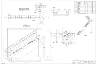 QTY. SITE BOLTS LENGTH
3/4"Ø A325N BOLT6 2"
GRID LOC REF DWGQTY
5.2-6.1/J-H E81
0 ISSUED TO SHOP 22/01/14 BW
A ISSUED FOR APPROVAL 03/01/14 BW
REV DESCRIPTION DATE BY
ONE - STAIR - S3 CUSTOMER:
DRAWN BY: DATE: (D/M/Y)
PROJECT:
DWG#
CPI Construction Ltd.
BW 02/01/14
EDCON Power Tongs
S3
CHECKED BY:DATE: (D/M/Y)
IC3D
REV#
0HOLES: 13/16" Ø U.N.O.
PAINT: CISC/CPMA 1-73A PRIMER JOB#-PO#
1166-1806
ALL STEEL CRAFT
PHONE: (780) 478-6668 FAX: (780) 478-6677
FABRICATORS LTD.
MARK QTY DESCRIPTION LENGTH WEIGHT REMARKS MATL ABM#
S3 1
S3 1 HSS203X203X8.0 9'-5 1/8" 301 350W
0STAIR
Z2
L1 1 HSS305X203X13 17'-11 3/4" 1124 350W
L30 1 HSS305X203X13 2'-2 5/16" 137 350W
L31 1 HSS305X203X13 1'-5 1/8" 89 350W
L32 1 HSS305X203X13 4'-8 7/8" 296 350W
P8 16 PL3/4"X11" 2'-0" 853 350W
P9 1 PL1/2"X4 1/16" 2'-0" 13 350W
P10 20 PL1/2"X6 1/2" 2'-0" 410 350W
P11 40 PL1/2"X5 11/16" 9" 146 350W
P12 1 PL3/4"X16" 1'-4" 54 350W
P13 1 PL3/4"X16" 2'-6" 102 350W
P20 1 PL3/4"X11 3/8" 2'-0" 58 350W
P21 1 PL3/4"X30" 4'-2" 316 350W
P36 1 PL3/8"X7 1/4" 11 5/8" 9 350W
P74 1 PL1/4"X30" 4'-2" 0 Neoprene
P77 19 PL1/4"X11" 2'-0" 0 Neoprene
P78 1 PL1/4"X8" 2'-0" 0 Neoprene
P87 1 PL1/2"X13 3/4" 1'-2" 27 350W
P88 2 PL1/2"X4 1/16" 9" 7 350W
P173 3 PL3/4"X11" 2'-0" 160 350W
TOTAL WEIGHT THIS DRAWING 4102
1'-10
9'-658/14/5
9
3 8/
9
38/
0
1'-0
15 16/
1'-10
516/
6
15 16/
6
1516/
0
1'-0
15 16/
1'-7
78/
1'-0
15 16/
2'-8
1316/
5916/16@61316/=9'-1116/
P9
P88 (B/S)
CC
A - A
EL109'-778/
1'-0
15 16/
13'-8
1116/
1'-0
15 16/
14'-9
58/
1'-0
15 16/
15'-10
916/
1'-0
15 16/
16'-11
12/ 10
7 16/
17'-9
1516/
RISER
PTS
1'-0
15 16/
11'-4
516/
1'-0
15 16/
12'-5
14/
1'-0
15 16/
13'-6
316/
1'-0
15 16/
14'-7
18/
1'-0
15 16/
15'-8
116/
1'-0
15 16/
16'-9
1'-0
15 16/
17'-9
1516/
TREAD
PTS
17'-21316/
1316/ 16@11=14'-8 2'-6
1'-312/ 1'-212/
1
13 16/
6
3 4/
17'-11
3 4/
6
1'-0
S3
L30
L31
DET. B
S3-A
P74
Neop Pad
P21
1'-0
15 16/
2'-11
14/
1'-0
15 16/
9'-4
1516/
1'-0
15 16/
10'-5
78/
1'-0
15 16/
11'-6
1316/
1'-0
15 16/
3'-9
34/
1'-0
15 16/
4'-10
1116/
1'-0
15 16/
5'-11
58/
1'-0
15 16/
7'-0
916/
1'-0
15 16/
8'-1
12/
1'-0
15 16/
9'-2
716/
1'-0
15 16/
10'-3
38/
1'-6
9 16/
11 14'-9516/
13'-4516/
3316/
16- P11 (B/S)
16- P10
16- P8
16- P77
Neop Pads
P13
L1
DET. A
S3-A
1'-0
15 16/
4'-0
14/
1'-0
15 16/
5'-1
316/
1'-0
15 16/
6'-2
18/
1'-0
15 16/
7'-3
116/
1'-0
15 16/
8'-4
1'-0
15 16/
12'-7
34/
EL99'-8
34/9'-518/34/
55
3
7 16/ 1'-0
15 16/
1'-0
1516/
0
TREAD
PTS
1'-0
15 16/
2'-1
78/
1'-0
15 16/
3'-2
78/
2
1 2/
2
12/
0
RISER
PTS
1'-0
15 16/
1'-3
716/
1'-0
15 16/
2'-4
38/
1'-0
15 16/
3'-5
516/
12
31.81°
7716/
11'-91516/1'-0116/
9'-658/
7'-101316/
4'-8
7 8/
3@11=2'-9
9'-518/
2'-3516/
P10
DET. E
S3-A
DET. D
S3-A
P173
P173
P173
P11 (B/S)
P11 (B/S)
P11 (B/S)
P11 (B/S)
P20
P78
Neop Pad
L1
S3 P12
B - B
EL99'-8
34/
EL112'-6
4@61316/=2'-3516/
3716/
15.88°
12
3716/
2'-2516/38/ 1'-518/
1'-912/ 2'-412/
34/
3- P77
Neop Pads
P10
P74
Neop Pad
P10
DET. C
S3-A
1138/
2
1
9 16/
6
7 8/
111316/
34/
P10
12/ 314/ 10716/
3316/
1'-01'-0
66
11 14'-9516/ 6
1'-10 13'-4516/ 1'-0
14/
14/
14/
4 x 1516/ "Ø 4 x 1516/ "Ø
P12
S3 North
P9
P88
P88
P13
L1
C - C
STAIR S3
1'-01'-0
1316/
88
A A
STAIR S3 PLAN VIEW
1'-0
8
17'-21316/
2'-6
1'-912/2'-412/
1'-212/
L30
L32
S3
B
B
WORK WITH DWG S3-A
6
14'-8
SHOP OR FIELD INSTALL NEOPRENE
PADS WITH REQ'D ADHESIVE.
INSTALL PRECAST TREADS AT SAME
TIME AS PADS.
1- P74
Neoprene Pad
1- P78
Neoprene Pad
16- P77
Neoprene Pads
P87
L31
2 6
2
1'-312/
3- P77
Neoprene Pads
1'-0
24
8
7'-1058/
4'-22'-9111316/
 