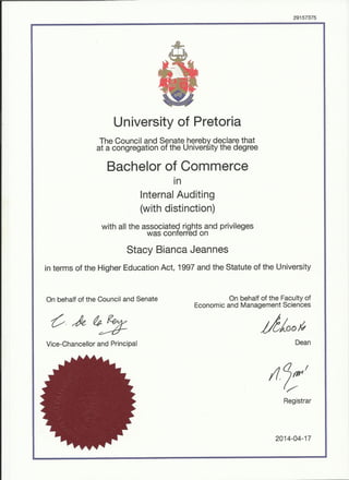 Jeannes - Stacy, Degree