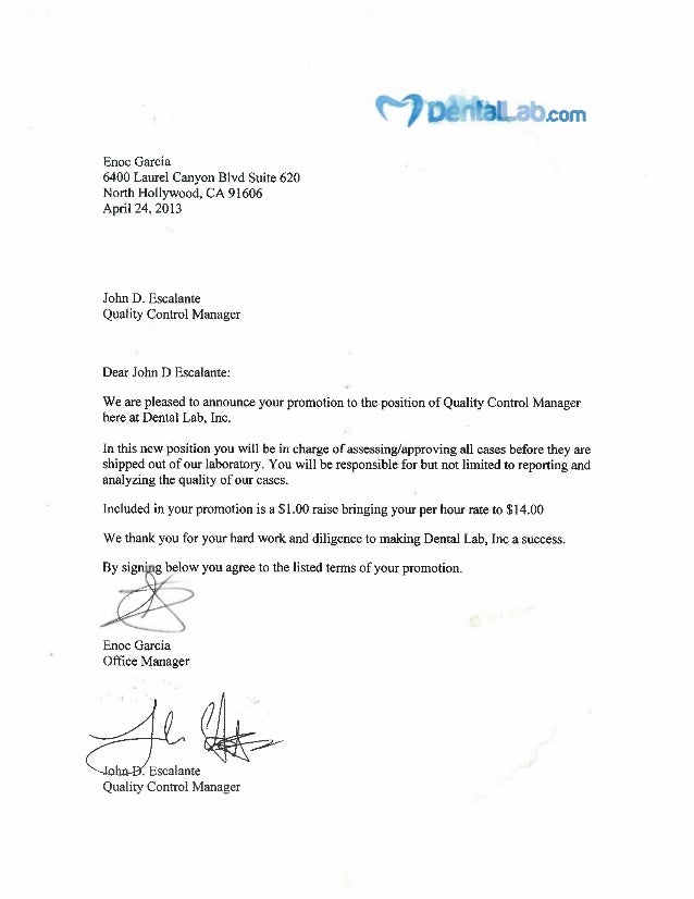 letter of promotion