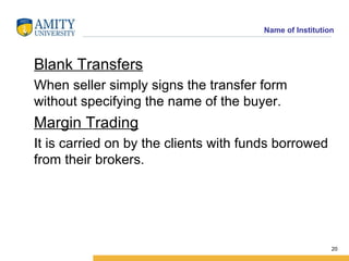 <ul><li>Blank Transfers </li></ul><ul><li>When seller simply signs the transfer form without specifying the name of the bu...
