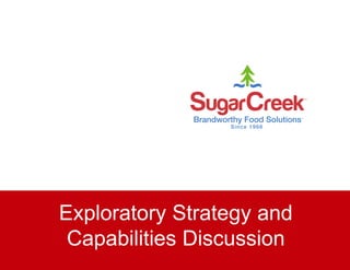 Exploratory Strategy and
Capabilities Discussion
 