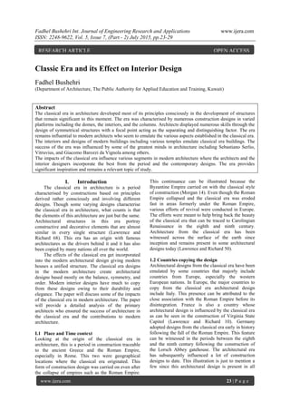 Classic Era and its Effect on Interior Design | PDF