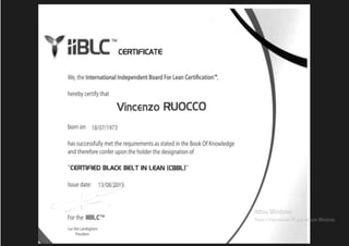 Certificate Balck Belt Lean Six Sigma