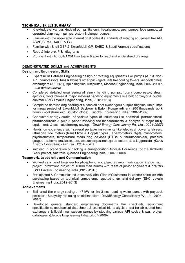 technical skills summary skills summary