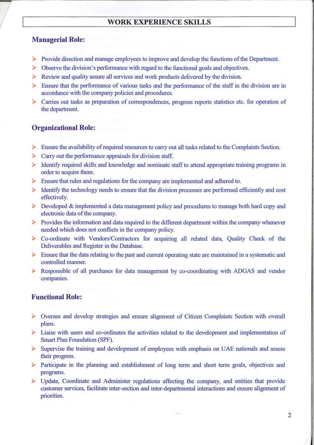 Work Experience Skills | PDF