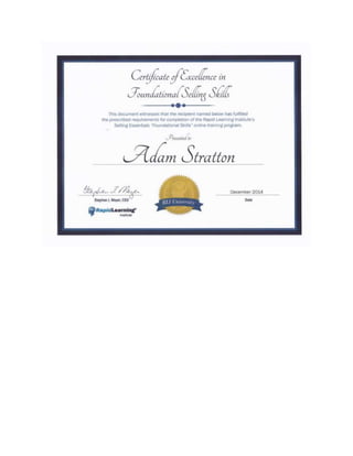 Certificate for Foundational Selling Skills