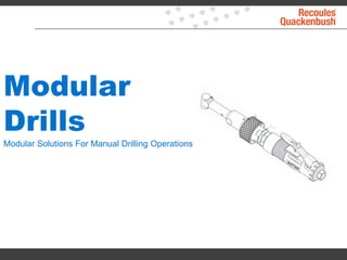 Modular
Drills
Modular Solutions For Manual Drilling Operations
 