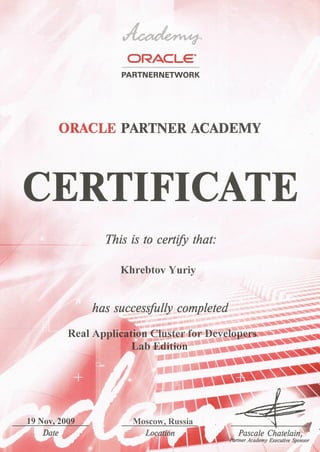 Oracle Real Application Cluster for Developers Lab Edition