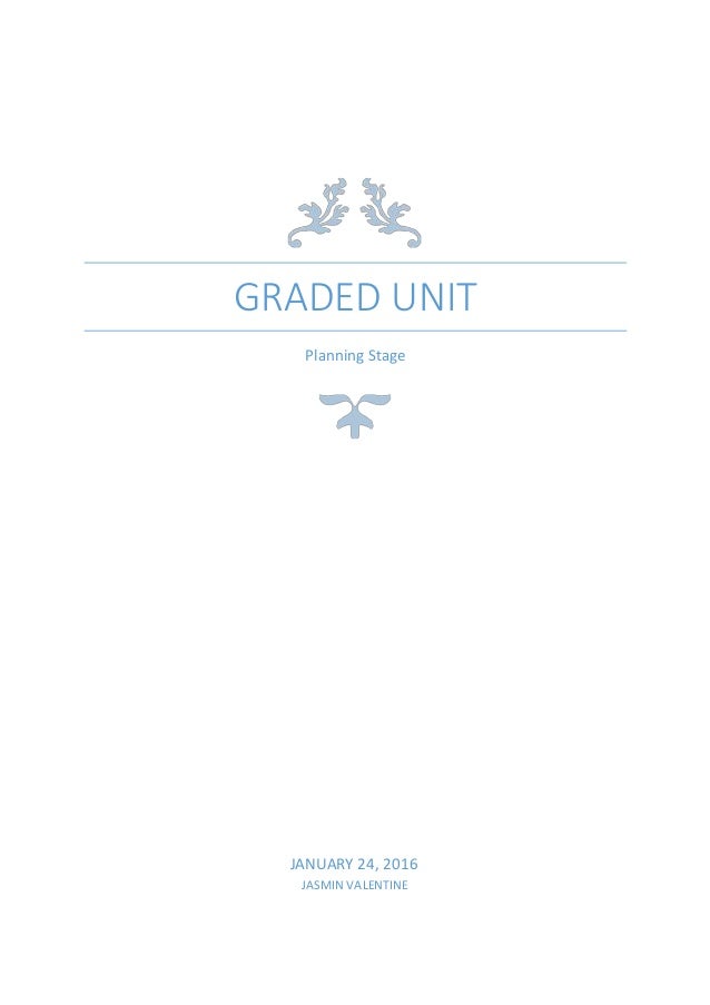 Graded unit - Planning stage - Jasmin Valentine