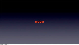 MVVM




Monday, 17 October, 11
 