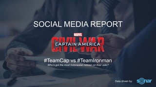 SOCIAL MEDIA REPORT
#TeamCap vs #TeamIronman
Who’s got the most Indonesian netizen on their side?
Data driven by:
 