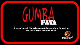 A weekly music, lifestyle & entertainment show focused on
the latest trends in urban music.
 